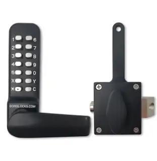 BORG Locks BL4409 ECP MG Pro Medium/Heavy Duty Free Turning Digital Lock with Holdback & Easicode Pro Coding Chamber (Rim Fixed Slam Latch) - Marine Grade Black