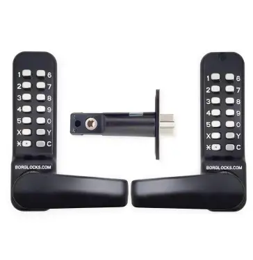 Click Here To Enlarge This Photo Of BORG Locks BL4441 ECP MG Pro Medium/Heavy Duty Free Turning Back to Back Digital Lock & Easicode Pro Coding Chamber (60mm Latch) - Marine Grade Black