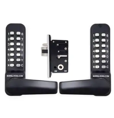 Click Here To Enlarge This Photo Of BORG Locks BL4442 ECP MG Pro Medium/Heavy Duty Free Turning Back to Back Digital Lock & Easicode Pro Coding Chamber (28mm Narrow Stile Latch) - Marine Grade Black