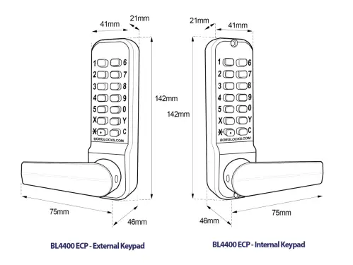 Click Here To Enlarge This Photo Of BORG Locks BL4442 ECP MG Pro Medium/Heavy Duty Free Turning Back to Back Digital Lock & Easicode Pro Coding Chamber (28mm Narrow Stile Latch) - Marine Grade Black