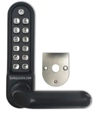 Click Here To Enlarge This Photo Of BORG Locks BL5208 ECP MG Pro Medium/Heavy Duty Digital Lock (Round Bar) with Free Passage Mode & Easicode Pro Coding Chamber (Front Plate only for use with Panic Hardware) - Marine Grade Black