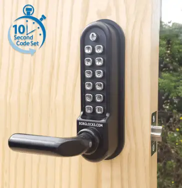 Click Here To Enlarge This Photo Of BORG Locks BL5251 ECP MG Pro Medium/Heavy Duty Back to Back Digital Lock (Round Bar) with Free Passage Mode & Easicode Pro Coding Chamber (60mm Latch) - Marine Grade Black