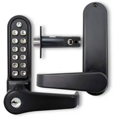 Click Here To Enlarge This Photo Of BORG Locks BL5701 ECP MG Pro Medium/Heavy Duty Digital Lock (Flat Bar) with Free Passage Mode, Key Override & Easicode Pro Coding Chamber (60mm Latch) - Marine Grade Black