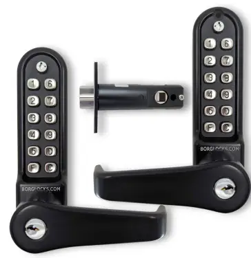 Click Here To Enlarge This Photo Of BORG Locks BL5771 ECP MG Pro Medium/Heavy Duty Back to Back Digital Lock (Flat Bar) with Free Passage Mode, Key Override & Easicode Pro Coding Chamber (60mm Latch) - Marine Grade Black