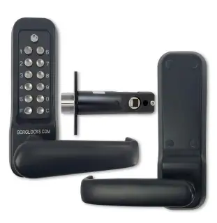 BORG Locks BL7001 ECP MG Pro Heavy Duty Digital Lock with Free Passage & Easicode Pro Coding Chamber (60mm Latch) - Marine Grade Black