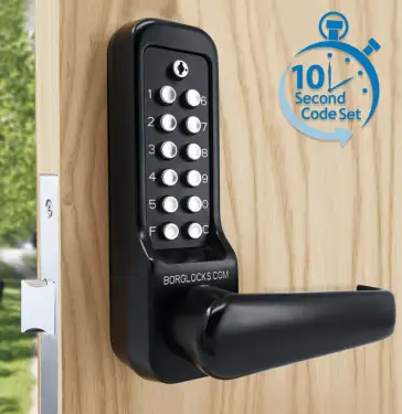 Click Here To Enlarge This Photo Of BORG Locks BL7003 ECP MG Pro Heavy Duty Digital Lock with Free Passage & Easicode Pro Coding Chamber (60x72mm Euro Profile Lockcase) - Marine Grade Black