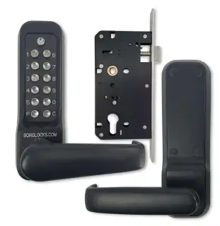 BORG Locks BL7003 ECP MG Pro Heavy Duty Digital Lock with Free Passage & Easicode Pro Coding Chamber (60x72mm Euro Profile Lockcase) - Marine Grade Black