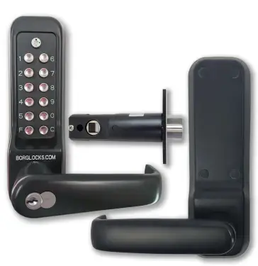 Click Here To Enlarge This Photo Of BORG Locks BL7701 ECP MG Pro Heavy Duty Digital Lock with Free Passage, Key Override & Easicode Pro Coding Chamber (60mm Latch) - Marine Grade Black