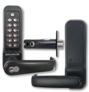 BORG Locks BL7701 ECP MG Pro Heavy Duty Digital Lock with Free Passage, Key Override & Easicode Pro Coding Chamber (60mm Latch) - Marine Grade Black