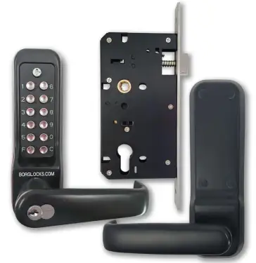 Click Here To Enlarge This Photo Of BORG Locks BL7703 ECP MG Pro Heavy Duty Digital Lock with Free Passage, Key Override & Easicode Pro Coding Chamber (60x72mm Euro Profile Lockcase) - Marine Grade Black