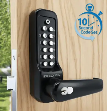 Click Here To Enlarge This Photo Of BORG Locks BL7703 ECP MG Pro Heavy Duty Digital Lock with Free Passage, Key Override & Easicode Pro Coding Chamber (60x72mm Euro Profile Lockcase) - Marine Grade Black