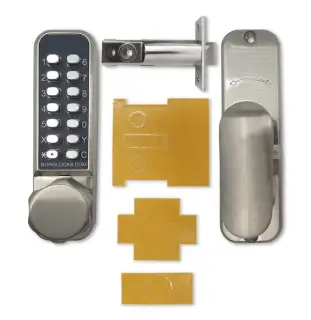 BORG Locks BL2501 ECP FT SS FIRE RATED Medium Duty 'Codestar' Digital Lock with Holdback & Easicode Pro Coding Chamber (60mm Latch) - Stainless Steel