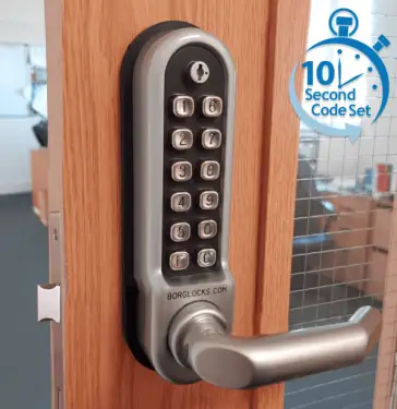 Click Here To Enlarge This Photo Of BORG Locks BL5003 ECP FT SS FIRE RATED Medium/Heavy Duty Digital Lock (Round Bar) with Free Passage Mode & Easicode Pro Coding Chamber (60x72mm Euro Profile Lockcase) - Stainless Steel