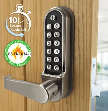 Click Here To Enlarge This Photo Of BORG Locks BL5403 ECP FT SS FIRE RATED Medium/Heavy Duty Flat Bar Digital Lock with Free Passage Mode & Easicode Pro Coding Chamber (60x72mm Euro Profile Lockcase) - Stainless Steel
