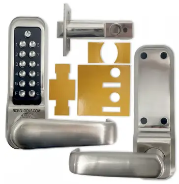 Click Here To Enlarge This Photo Of BORG Locks BL7001 ECP FT SS FIRE RATED Heavy Duty Digital Lock with Free Passage & Easicode Pro Coding Chamber (60mm Latch) - Stainless Steel