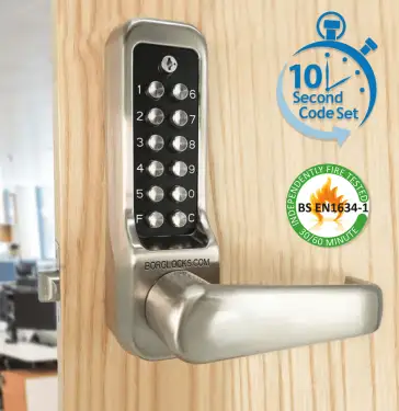 Click Here To Enlarge This Photo Of BORG Locks BL7001 ECP FT SS FIRE RATED Heavy Duty Digital Lock with Free Passage & Easicode Pro Coding Chamber (60mm Latch) - Stainless Steel