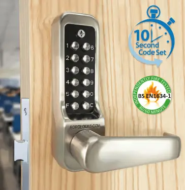Click Here To Enlarge This Photo Of BORG Locks BL7003 ECP FT SS FIRE RATED Heavy Duty Digital Lock with Free Passage & Easicode Pro Coding Chamber (60x72mm Euro Profile Lockcase) - Stainless Steel
