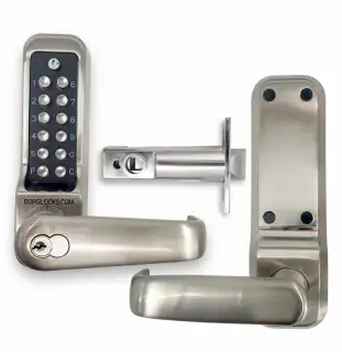 BORG Locks BL7701 ECP FT SS FIRE RATED Heavy Duty Digital Lock with Free Passage, Key Override & Easicode Pro Coding Chamber (60mm Latch) - Stainless Steel