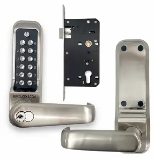 BORG Locks BL7703 ECP FT SS FIRE RATED Heavy Duty Digital Lock with Free Passage, Key Override & Easicode Pro Coding Chamber (60x72mm Euro Profile Lockcase) - Stainless Steel