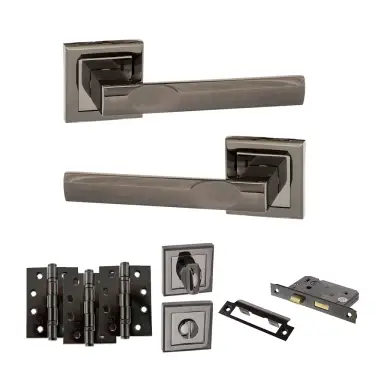 Click Here To Enlarge This Photo Of Atlantic - S24SBN STATUS Kansas Door Handle Pack - Black Nickel