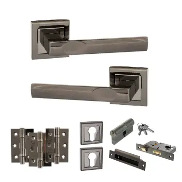 Click Here To Enlarge This Photo Of Atlantic - S24SBN STATUS Kansas Door Handle Pack - Black Nickel