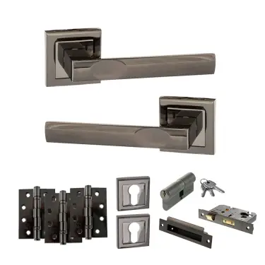 Click Here To Enlarge This Photo Of Atlantic - S24SBN STATUS Kansas Door Handle Pack - Black Nickel