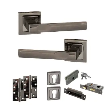 Click Here To Enlarge This Photo Of Atlantic - S24SBN STATUS Kansas Door Handle Pack - Black Nickel