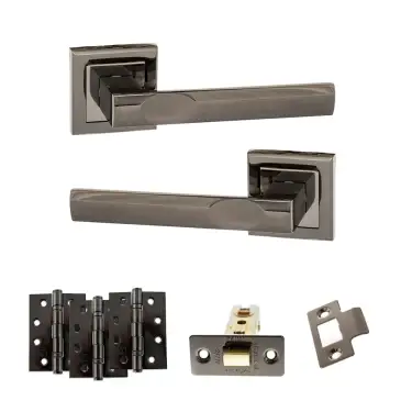 Click Here To Enlarge This Photo Of Atlantic - S24SBN STATUS Kansas Door Handle Pack - Black Nickel