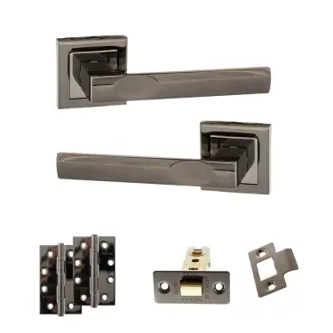 Click Here To Enlarge This Photo Of Atlantic - S24SBN STATUS Kansas Door Handle Pack - Black Nickel