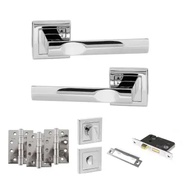Click Here To Enlarge This Photo Of Atlantic - S24SPC STATUS Kansas Door Handle Pack - Polished Chrome