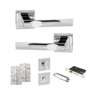 Click Here To Enlarge This Photo Of Atlantic - S24SPC STATUS Kansas Door Handle Pack - Polished Chrome