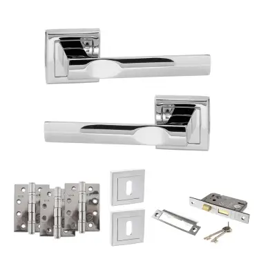 Click Here To Enlarge This Photo Of Atlantic - S24SPC STATUS Kansas Door Handle Pack - Polished Chrome