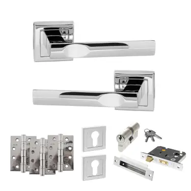 Click Here To Enlarge This Photo Of Atlantic - S24SPC STATUS Kansas Door Handle Pack - Polished Chrome