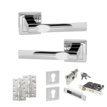Click Here To Enlarge This Photo Of Atlantic - S24SPC STATUS Kansas Door Handle Pack - Polished Chrome