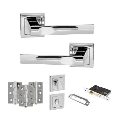 Click Here To Enlarge This Photo Of Atlantic - S24SPC STATUS Kansas Door Handle Pack - Polished Chrome