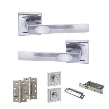 Click Here To Enlarge This Photo Of Atlantic - S24SSC STATUS Kansas Door Handle Pack - Satin Chrome