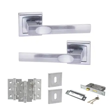 Click Here To Enlarge This Photo Of Atlantic - S24SSC STATUS Kansas Door Handle Pack - Satin Chrome