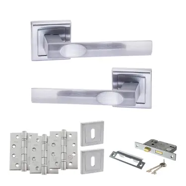 Click Here To Enlarge This Photo Of Atlantic - S24SSC STATUS Kansas Door Handle Pack - Satin Chrome