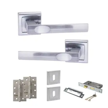 Click Here To Enlarge This Photo Of Atlantic - S24SSC STATUS Kansas Door Handle Pack - Satin Chrome