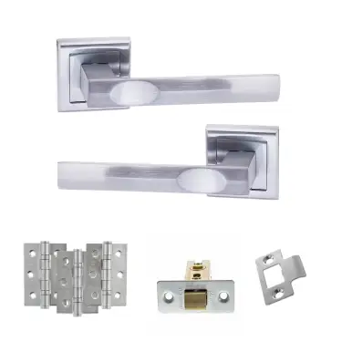 Click Here To Enlarge This Photo Of Atlantic - S24SSC STATUS Kansas Door Handle Pack - Satin Chrome