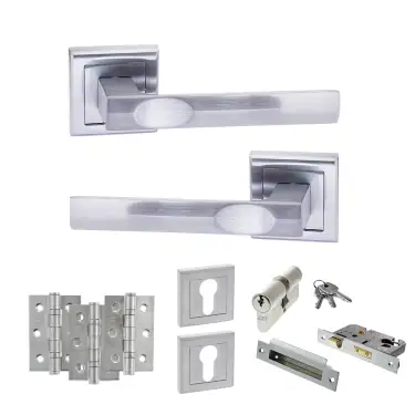 Click Here To Enlarge This Photo Of Atlantic - S24SSC STATUS Kansas Door Handle Pack - Satin Chrome