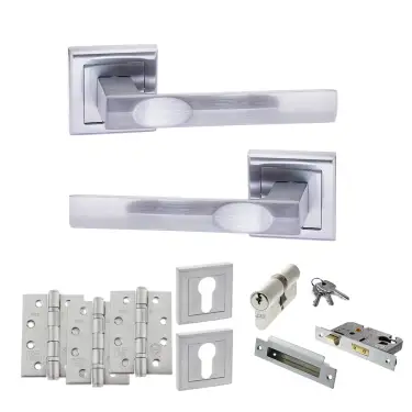 Click Here To Enlarge This Photo Of Atlantic - S24SSC STATUS Kansas Door Handle Pack - Satin Chrome