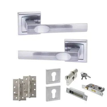 Click Here To Enlarge This Photo Of Atlantic - S24SSC STATUS Kansas Door Handle Pack - Satin Chrome