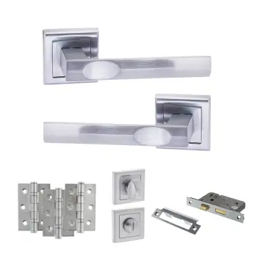 Click Here To Enlarge This Photo Of Atlantic - S24SSC STATUS Kansas Door Handle Pack - Satin Chrome