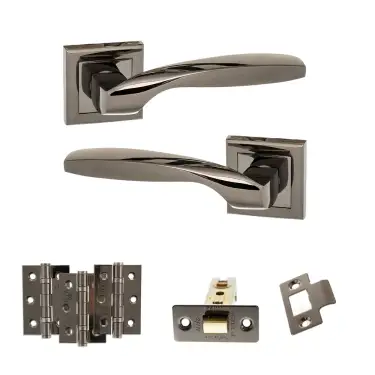 Click Here To Enlarge This Photo Of Atlantic - S25SBN STATUS Oklahoma Door Handle Pack - Black Nickel