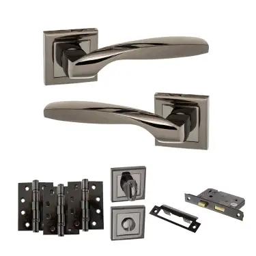 Click Here To Enlarge This Photo Of Atlantic - S25SBN STATUS Oklahoma Door Handle Pack - Black Nickel