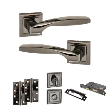Click Here To Enlarge This Photo Of Atlantic - S25SBN STATUS Oklahoma Door Handle Pack - Black Nickel