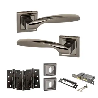 Click Here To Enlarge This Photo Of Atlantic - S25SBN STATUS Oklahoma Door Handle Pack - Black Nickel