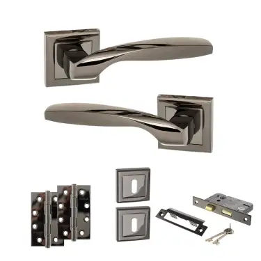 Click Here To Enlarge This Photo Of Atlantic - S25SBN STATUS Oklahoma Door Handle Pack - Black Nickel