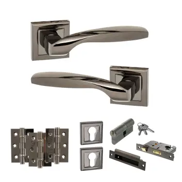 Click Here To Enlarge This Photo Of Atlantic - S25SBN STATUS Oklahoma Door Handle Pack - Black Nickel